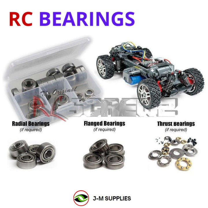 Representative image of an RCScrewZ metal-shielded bearing kit for Tamiya MF-01X 1/10 Electric 4WD Chassis (58629); exact bearing sizes and quantities vary by RC model.