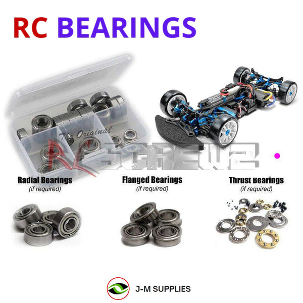Representative image of an RCScrewZ metal-shielded bearing kit for Tamiya TRF420X 1/10 Electric 4WD Touring Chassis (42382); exact bearing sizes and quantities vary by RC model.