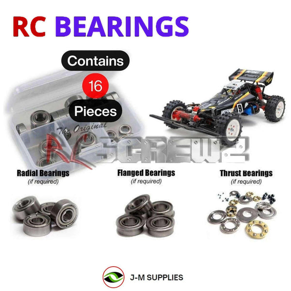 Representative image of an RCScrewZ metal-shielded bearing kit for Tamiya Hotshot II 2024 1/10 Electric 4WD Buggy (58737); exact bearing sizes and quantities vary by RC model.