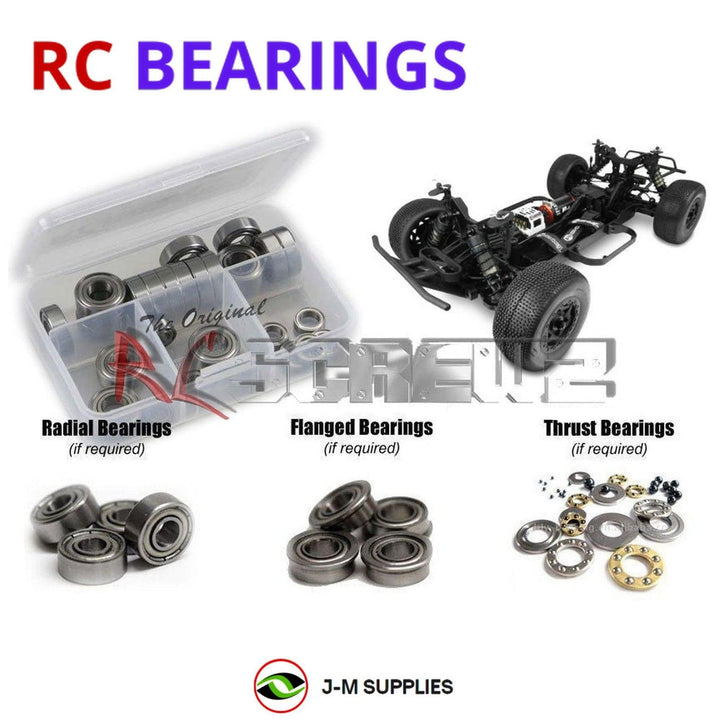 Representative image of an RCScrewZ metal-shielded bearing kit for Tekno SCT410 2.0 1/10 Electric 4WD SCT (TKR9500); exact bearing sizes and quantities vary by RC model.
