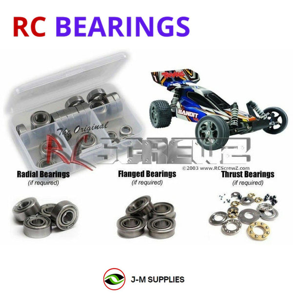J-M SUPPLIES RC Parts Store - RCScrewZ Metal Shielded Bearing Kit tra064b for Traxxas Bandit VXL TSM #24076-3 RC Car | SET