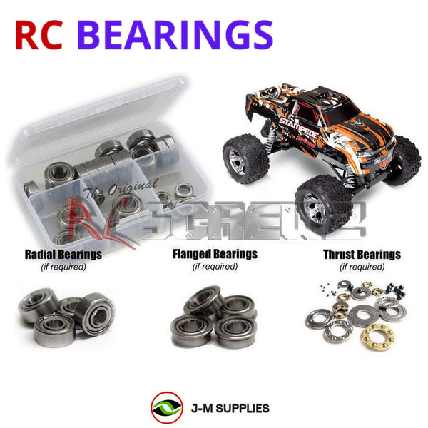 Representative image of an RCScrewZ metal-shielded bearing kit for Traxxas Stampede XL-5 USB-C 1/10 2WD Monster Truck (36054-8); exact bearing sizes and quantities vary by RC model.