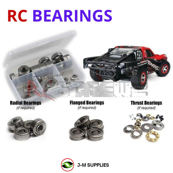 Representative image of an RCScrewZ metal-shielded bearing kit for Traxxas Slash VXL 272R 1/10 2WD SCT (58076-74); exact bearing sizes and quantities vary by RC model.