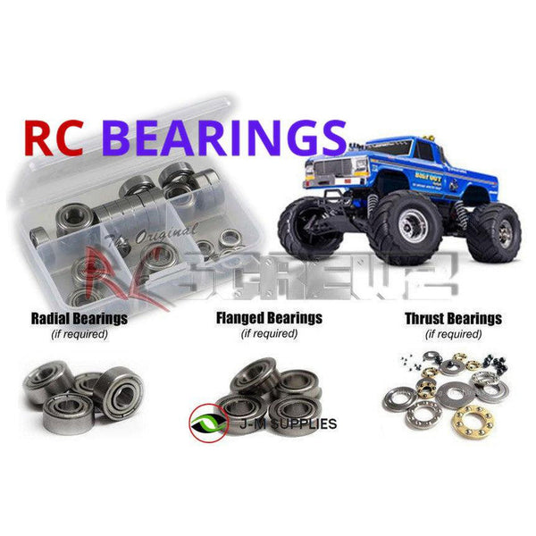 Representative image of an RCScrewZ metal-shielded bearing kit for Traxxas BIGFOOT No.1 XL-5 HD 1/10 2WD MT (36234-8); exact bearing sizes and quantities vary by RC model.