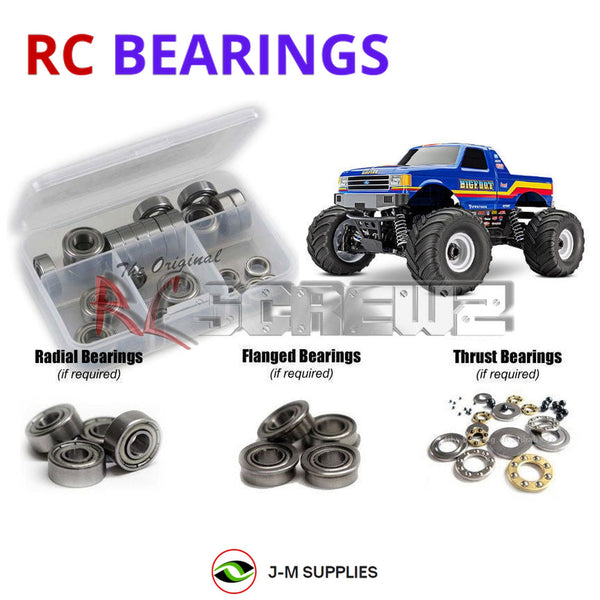 Representative image of an RCScrewZ metal-shielded bearing kit for Traxxas BIGFOOT 4X4 BL-2S 1/10 MT (67134-4); exact bearing sizes and quantities vary by RC model.