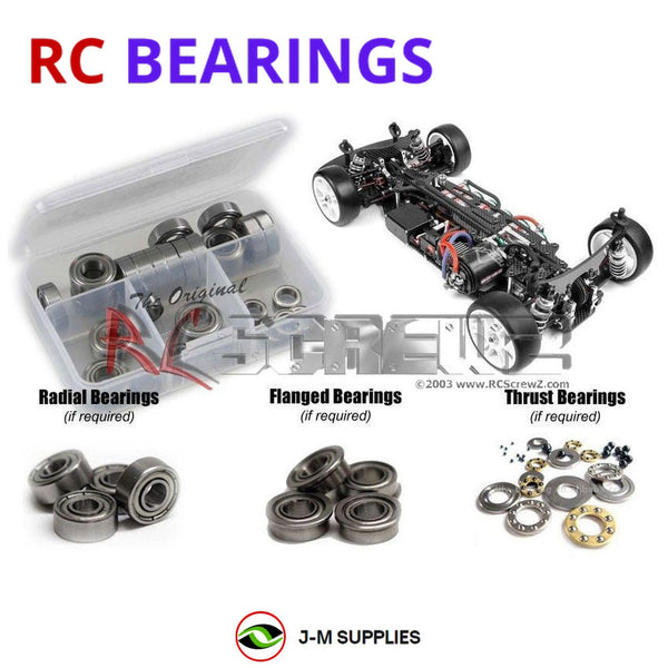 Representative image of an RCScrewZ metal-shielded bearing kit for XRAY T2 '07 Euro/US Spec #300007; exact bearing sizes and quantities vary by RC model.