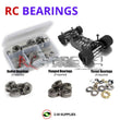Representative image of an RCScrewZ metal-shielded bearing kit for XRAY N18 MT #380840; exact bearing sizes and quantities vary by RC model.