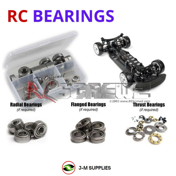 Representative image of an RCScrewZ metal-shielded bearing kit for XRAY T2 '08 US Spec #300012; exact bearing sizes and quantities vary by RC model.
