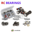 Representative image of an RCScrewZ metal-shielded bearing kit for XRAY XB8 TQ 1/8th #350001; exact bearing sizes and quantities vary by RC model.