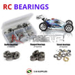 Representative image of an RCScrewZ metal-shielded bearing kit for Team XRAY XT8 2017 #350203; exact bearing sizes and quantities vary by RC model.