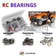 Representative image of an RCScrewZ metal-shielded bearing kit for Team XRAY XB808 2009 Spec (#350004) 1/8 Nitro Buggy; exact bearing sizes and quantities vary by RC model.
