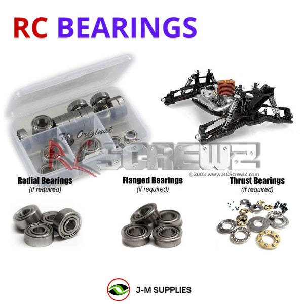 Representative image of an RCScrewZ metal-shielded bearing kit for Team XRAY XT8 2009 Spec 1/8th #350201; exact bearing sizes and quantities vary by RC model.