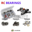 Representative image of an RCScrewZ metal-shielded bearing kit for Team XRAY XT8 2009 Spec 1/8th #350201; exact bearing sizes and quantities vary by RC model.