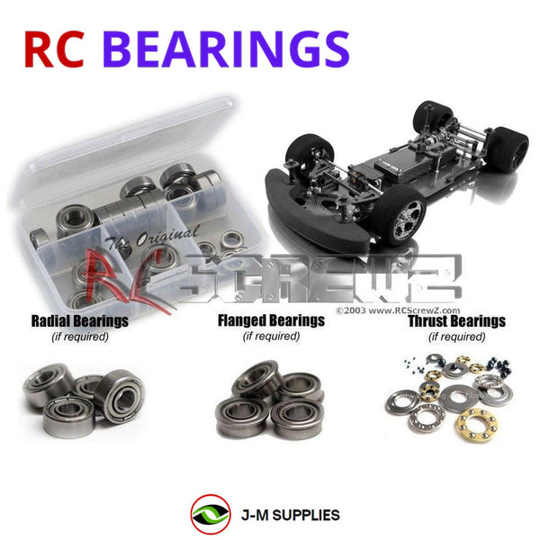 Representative image of an RCScrewZ metal-shielded bearing kit for XRAY X11 Link 1/12th #370001; exact bearing sizes and quantities vary by RC model.