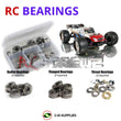 Representative image of an RCScrewZ metal-shielded bearing kit for Team XRAY XT9 1/8th #350202; exact bearing sizes and quantities vary by RC model.