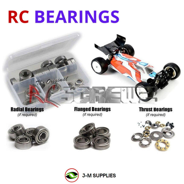 Representative image of an RCScrewZ metal-shielded bearing kit for XRAY XB4 2016 #360003; exact bearing sizes and quantities vary by RC model.