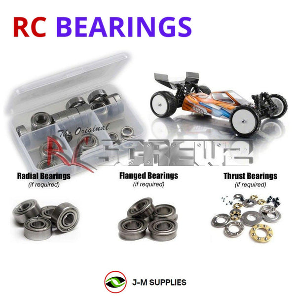 Representative image of an RCScrewZ metal-shielded bearing kit for XRAY XB4 2015 #360002; exact bearing sizes and quantities vary by RC model.