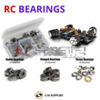 Representative image of an RCScrewZ metal-shielded bearing kit for XRAY X12 2015 #370004; exact bearing sizes and quantities vary by RC model.