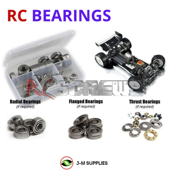 Representative image of an RCScrewZ metal-shielded bearing kit for XRAY XB2 2018 #320004; exact bearing sizes and quantities vary by RC model.
