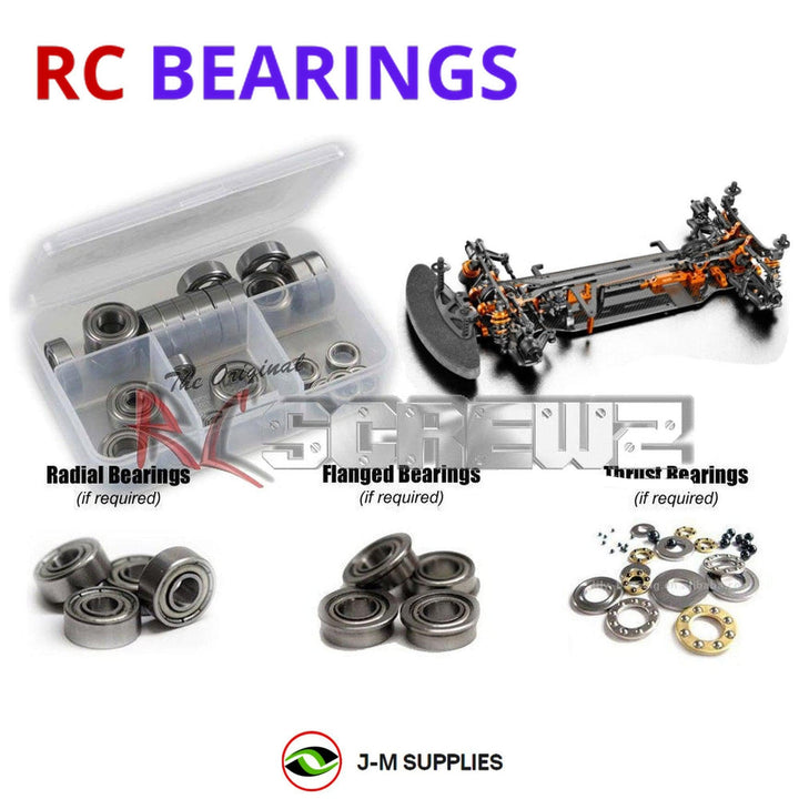 Representative image of an RCScrewZ metal-shielded bearing kit for Team XRAY T4’19 1/10 Electric 4WD Touring Car (300025); exact bearing sizes and quantities vary by RC model.