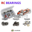 Representative image of an RCScrewZ metal-shielded bearing kit for XRAY T4 2021 #300028/30; exact bearing sizes and quantities vary by RC model.