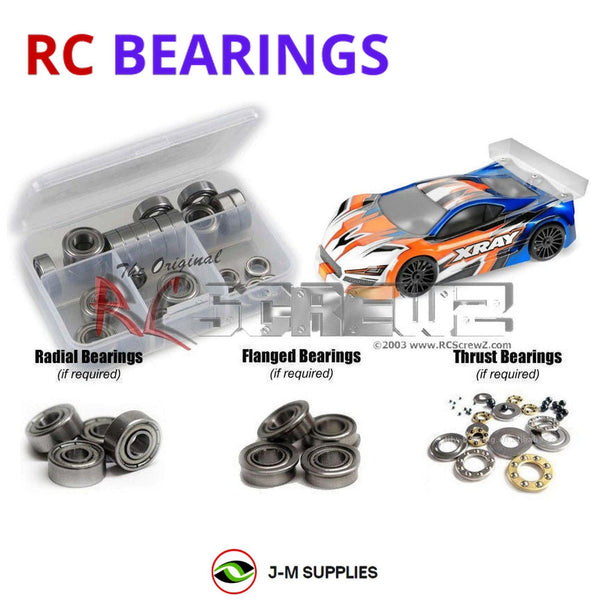 Representative image of an RCScrewZ metal-shielded bearing kit for XRAY GTX8 Nitro 2022 #350503; exact bearing sizes and quantities vary by RC model.