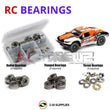 Representative image of an RCScrewZ metal-shielded bearing kit for XRAY SCX 2023 2WD #320301; exact bearing sizes and quantities vary by RC model.