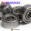 Representative image of an RCScrewZ metal-shielded bearing kit for 10mm x 19mm x 5mm; exact bearing sizes and quantities vary by RC model.