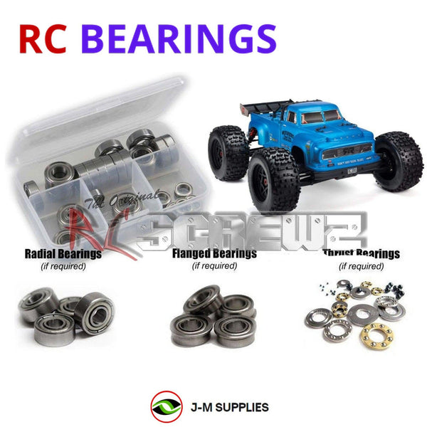 J-M SUPPLIES RC Parts Store - RCScrewZ Metal Shielded Bearings ara026b for Arrma Notorious 6s 1/8 BLX Stunt Truck ARA106044 | UPG