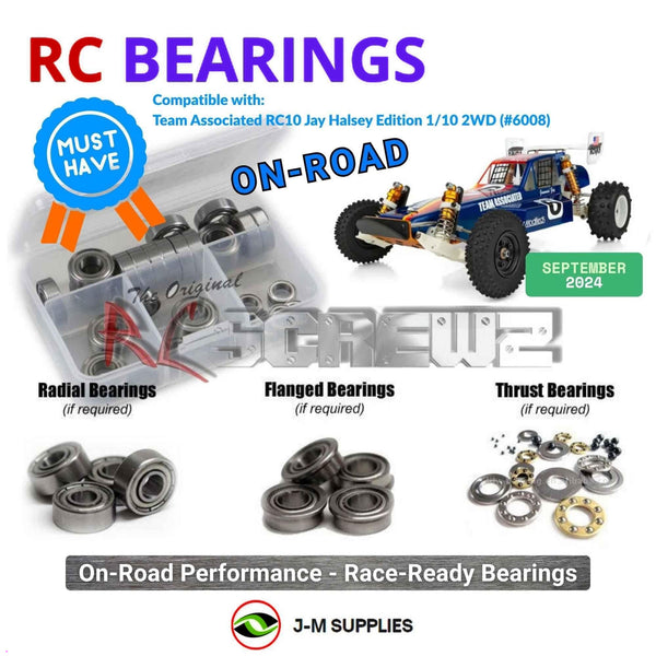 J-M SUPPLIES RC Parts Store - RCScrewZ Metal Shielded Bearings asc157b for Associated RC10 Jay Halsey Ed. 1/10 2WD (#6008) | SET