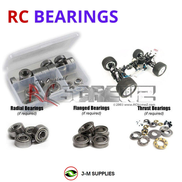 Representative image of an RCScrewZ metal-shielded bearing kit for CEN Racing Matric R3 1/8th Truggy; exact bearing sizes and quantities vary by RC model.