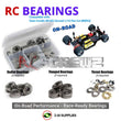 Representative image of an RCScrewZ metal-shielded bearing kit for Team Corally SP12G Onroad 1/12 Pan Car (#0092); exact bearing sizes and quantities vary by RC model.