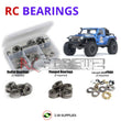 Representative image of an RCScrewZ metal-shielded bearing kit for Cross RC EMO-X / RTR 1/8th #CZREMOX; exact bearing sizes and quantities vary by RC model.