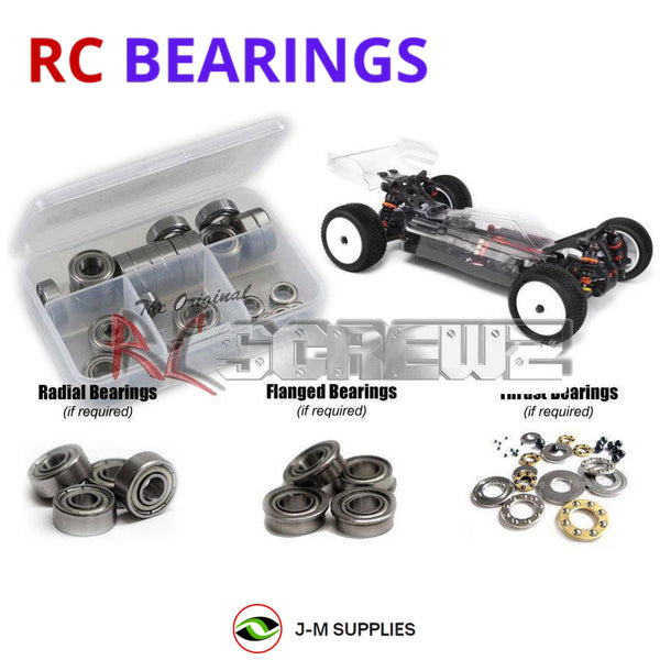 Representative image of an RCScrewZ metal-shielded bearing kit for Hot Bodies D418 4wd 1/10th #204241; exact bearing sizes and quantities vary by RC model.