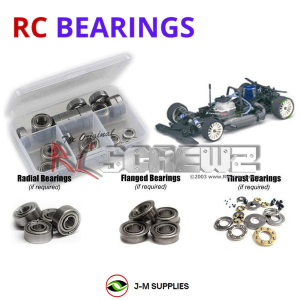 J-M SUPPLIES - RCScrewZ Metal Shielded Bearings kyo022b for Kyosho V-One-RR 1/10th Nitro #31102 RC Car | SET -