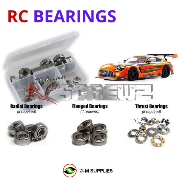 Representative image of an RCScrewZ metal-shielded bearing kit for Kyosho Inferno GT2 Nitro 1/8th (#31830); exact bearing sizes and quantities vary by RC model.