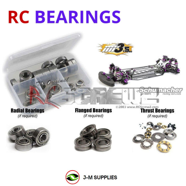 J-M SUPPLIES RC Parts Store - RCScrewZ Metal Shielded Bearings sch017b for Schumacher MI3.5 1/10th #K080/K082 RC Car | SET
