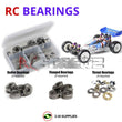 Representative image of an RCScrewZ metal-shielded bearing kit for Schumacher Cougar SV/Pro #K111/K112; exact bearing sizes and quantities vary by RC model.