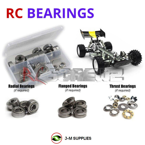 Representative image of an RCScrewZ metal-shielded bearing kit for Schumacher ProCat Classic 1/10 4WD Off-road Buggy (K193); exact bearing sizes and quantities vary by RC model.
