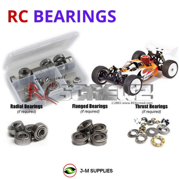 Representative image of an RCScrewZ metal-shielded bearing kit for Serpent Cobra 2.2 Buggy SER600015; exact bearing sizes and quantities vary by RC model.