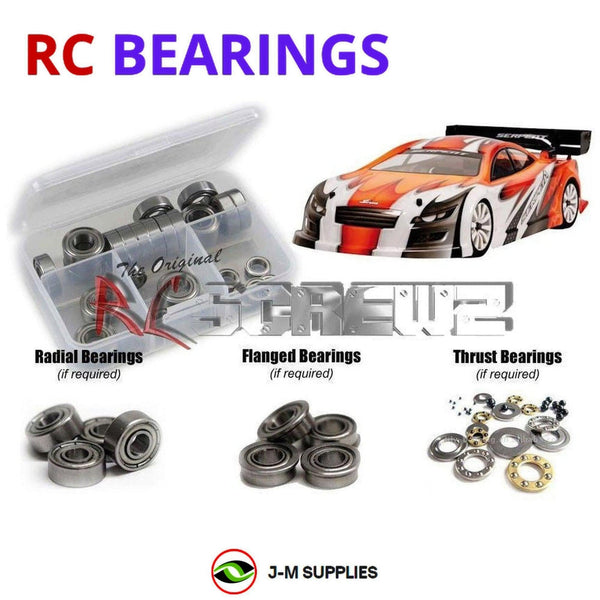 Representative image of an RCScrewZ metal-shielded bearing kit for Serpent Natrix 748e 1/10th #804009; exact bearing sizes and quantities vary by RC model.