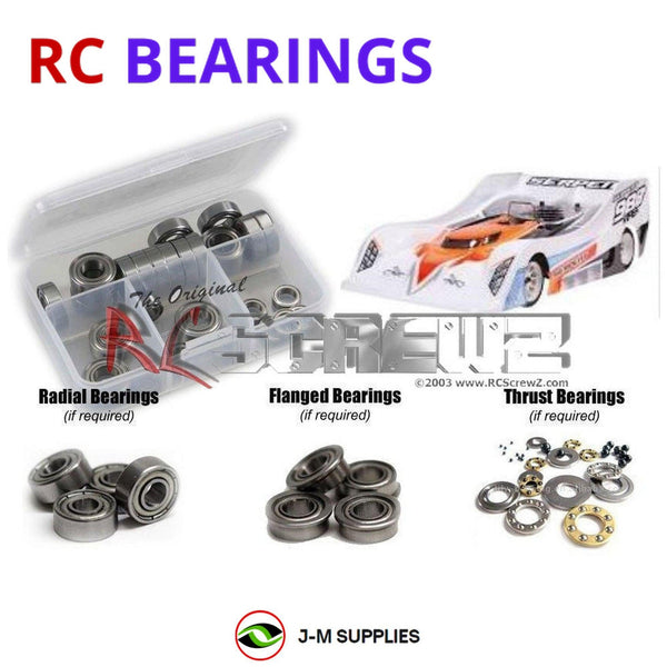 Representative image of an RCScrewZ metal-shielded bearing kit for Serpent Viper 988 1/8 Nitro (#903017); exact bearing sizes and quantities vary by RC model.