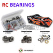 Representative image of an RCScrewZ metal-shielded bearing kit for Serpent Viper 989e Onroad 4WD 1/8 EP (#904005); exact bearing sizes and quantities vary by RC model.