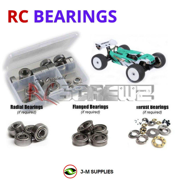 Representative image of an RCScrewZ metal-shielded bearing kit for Serpent Cobra Truggy E 1/8th Electric Truggy (#600039); exact bearing sizes and quantities vary by RC model.