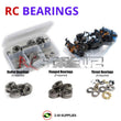 Representative image of an RCScrewZ metal-shielded bearing kit for Team XRAY M18-T Pro 1/18 4WD Micro Truck (#380501); exact bearing sizes and quantities vary by RC model.