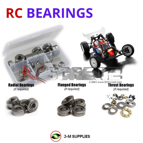 Representative image of an RCScrewZ metal-shielded bearing kit for XRAY XB2 2017 Carpet/Dirt 320002/03; exact bearing sizes and quantities vary by RC model.