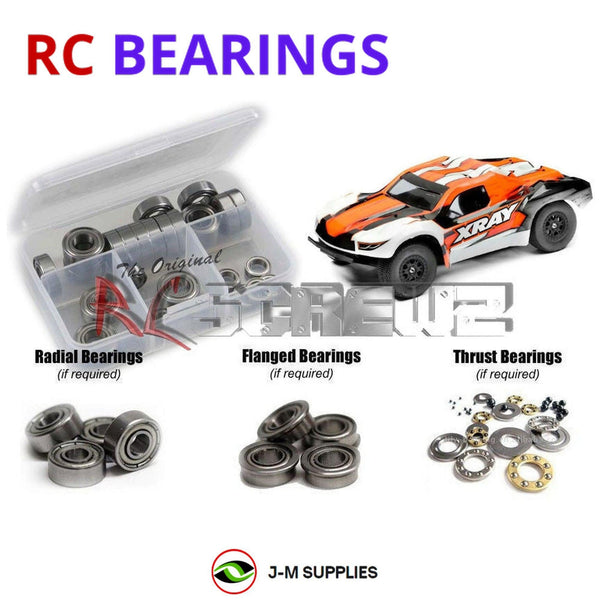 Representative image of an RCScrewZ metal-shielded bearing kit for XRAY SCX 2021 1/10 Electric 2WD Short Course Truck(#320300); exact bearing sizes and quantities vary by RC model.