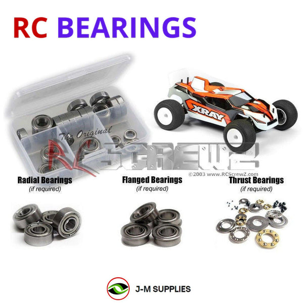 Representative image of an RCScrewZ metal-shielded bearing kit for XRAY XT2 C/D (2023) 1/10 Carpet/Dirt #XRA320206 / #XRA320207; exact bearing sizes and quantities vary by RC model.