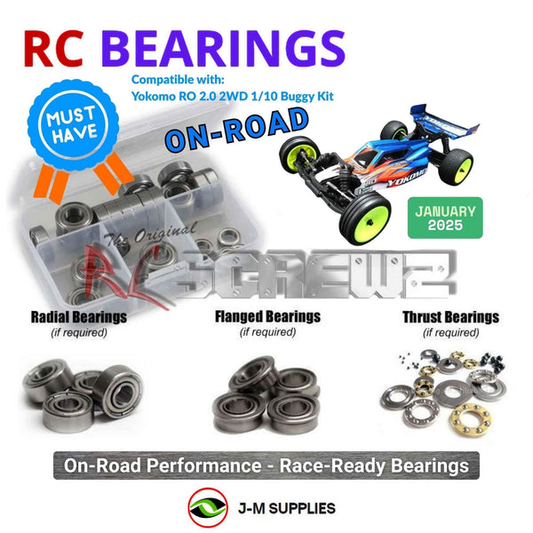 J-M SUPPLIES RC Parts Store - RCScrewZ Metal Shielded Bearings yok065b for Yokomo RO 2.0 2WD 1/10 Buggy Kit | SET