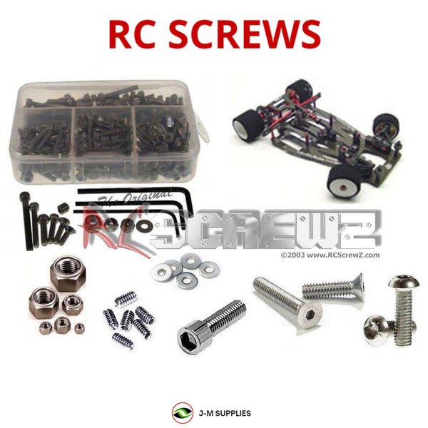 Representative image of an RCScrewZ stainless steel metric conversion screw kit for CRC T-Fource Metric Version; exact kit contents vary by RC model.